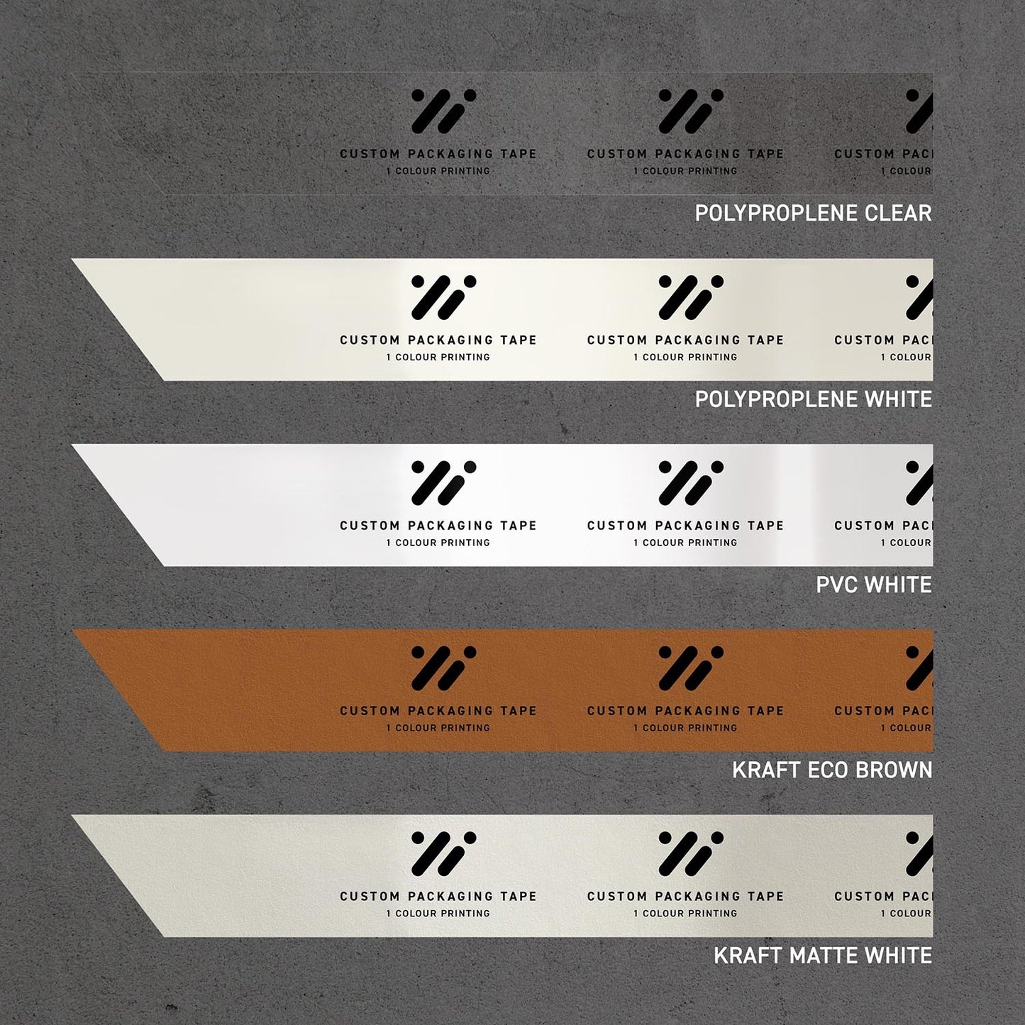 Custom packaging tape types 1 colour